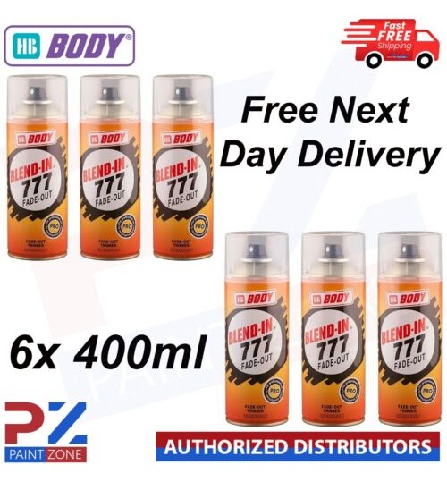 6X HB Body Blend In 777 Fade Out Thinner Aerosol BLENDS LACQUER EDGES 400ml